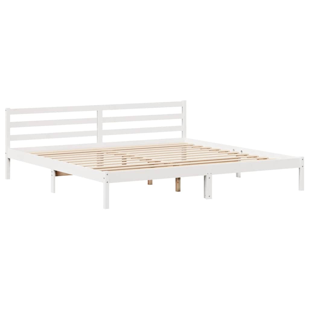 fehér tömör fenyőfa ágy matrac nélkül 200 x 200 cm