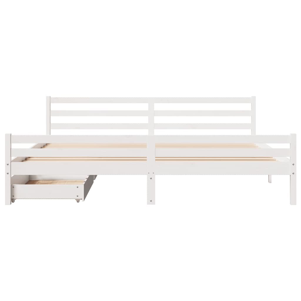 fehér tömör fenyőfa ágy matrac nélkül 200 x 200 cm