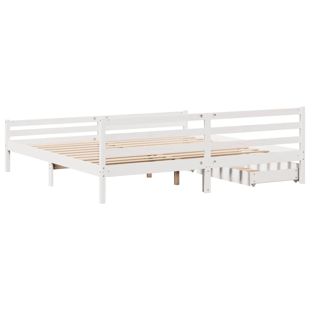 fehér tömör fenyőfa ágy matrac nélkül 200 x 200 cm
