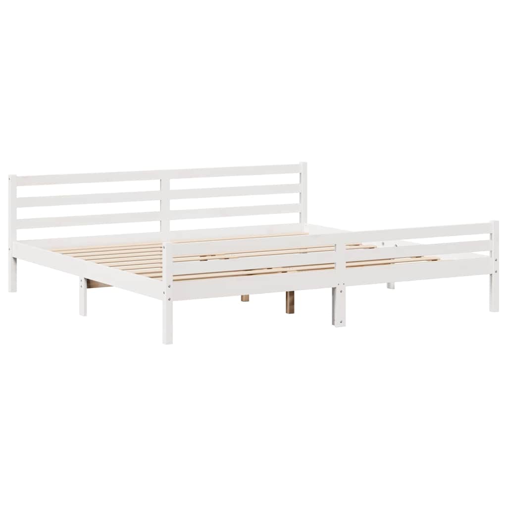 fehér tömör fenyőfa ágy matrac nélkül 200 x 200 cm