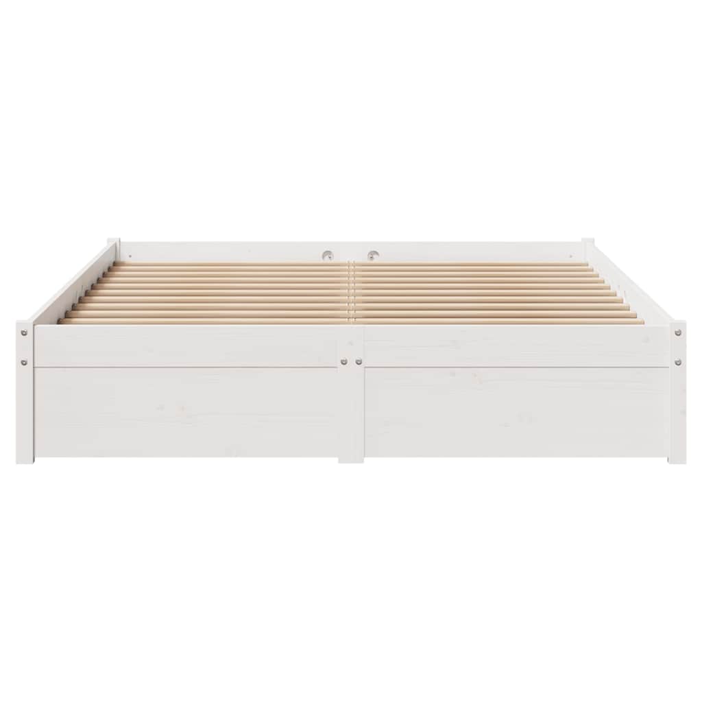 fehér tömör fenyőfa ágy matrac nélkül 120 x 200 cm