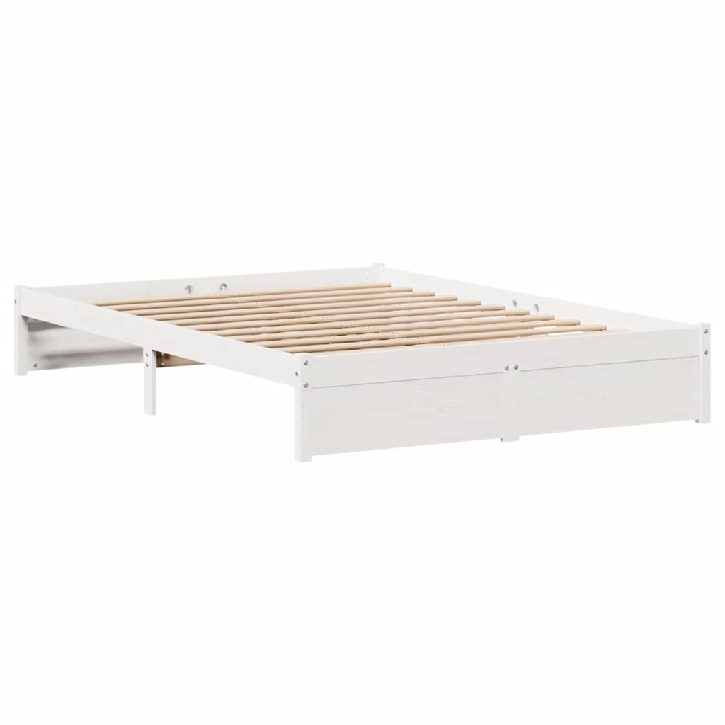 fehér tömör fenyőfa ágy matrac nélkül 120 x 200 cm