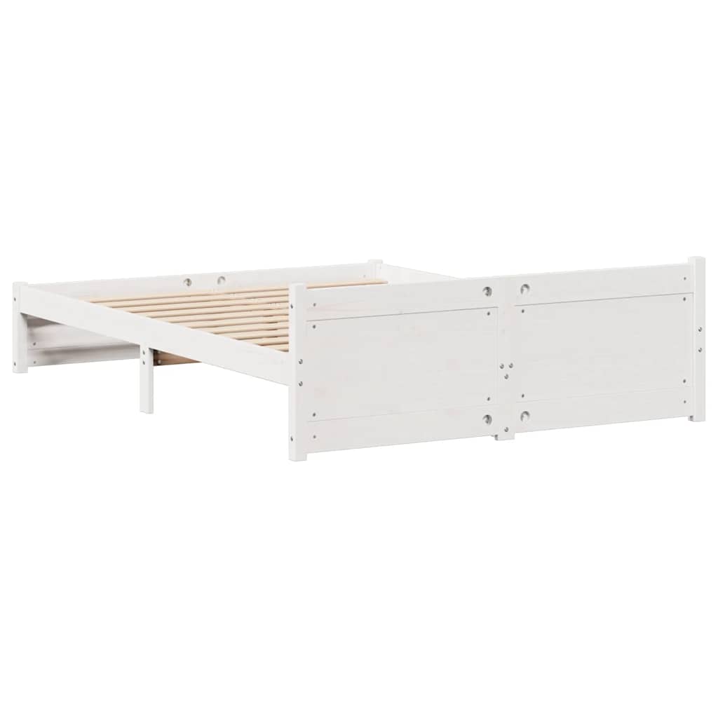fehér tömör fenyőfa ágy matrac nélkül 140x190 cm