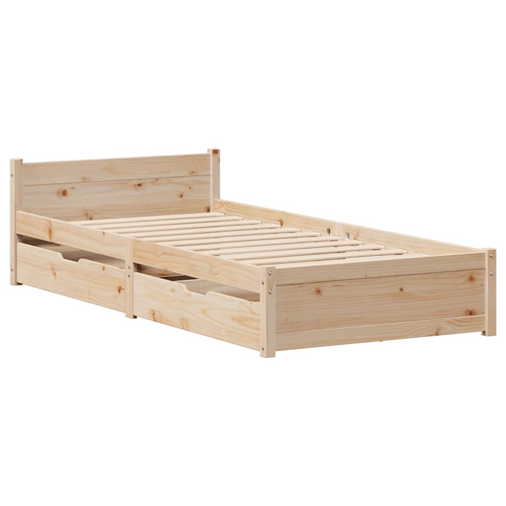 tömör fenyőfa ágy matrac nélkül 90 x 200 cm