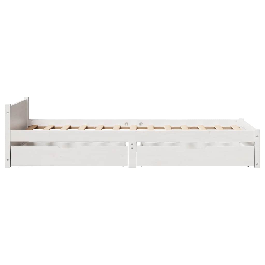 fehér tömör fenyőfa ágy matrac nélkül 90 x 200 cm