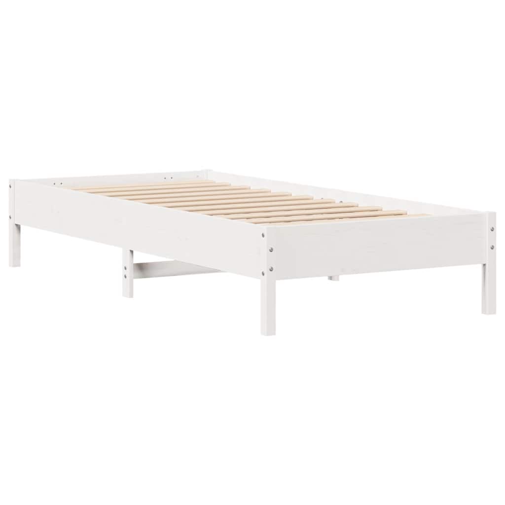 fehér tömör fenyőfa ágy matrac nélkül 90 x 200 cm