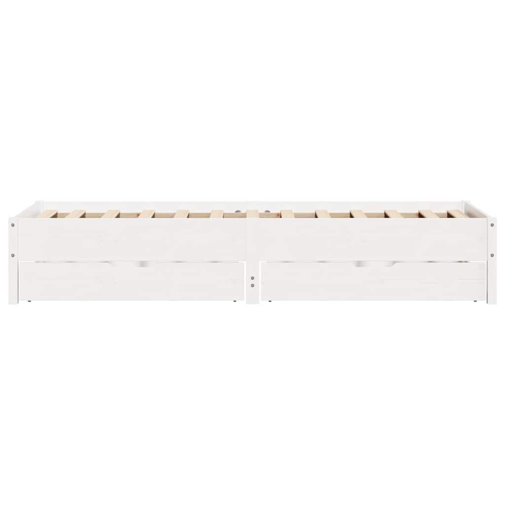 fehér tömör fenyőfa ágy matrac nélkül 90 x 200 cm