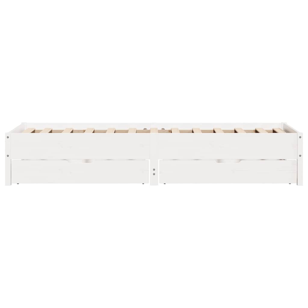 fehér tömör fenyőfa ágy matrac nélkül 75 x 190 cm