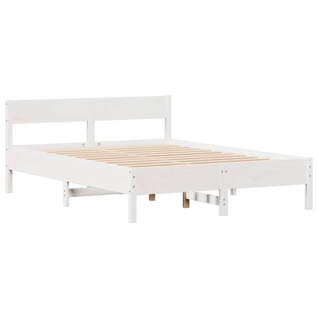 fehér tömör fenyőfa ágy matrac nélkül 120 x 200 cm