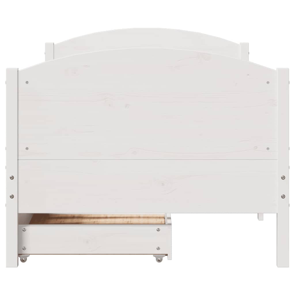 fehér tömör fenyőfa ágy matrac nélkül 90 x 200 cm