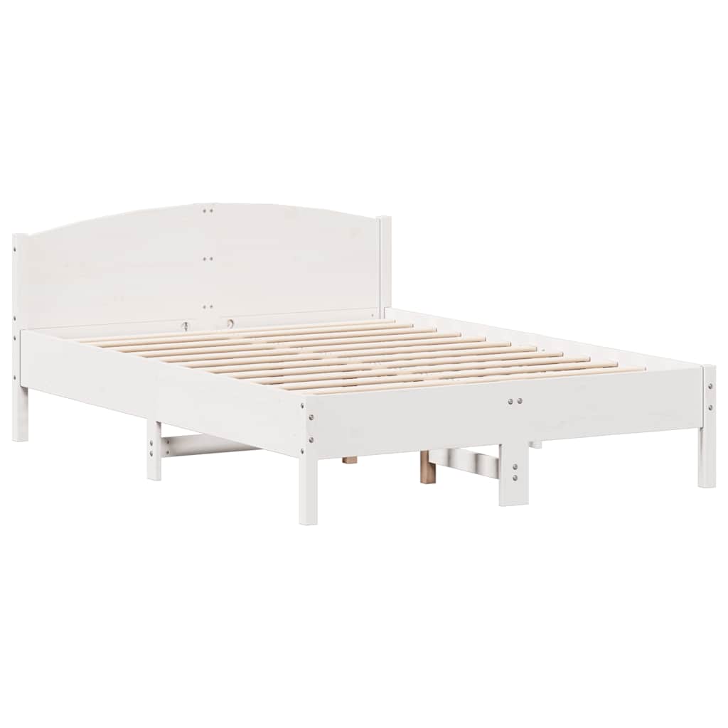 fehér tömör fenyőfa ágy matrac nélkül 120 x 200 cm