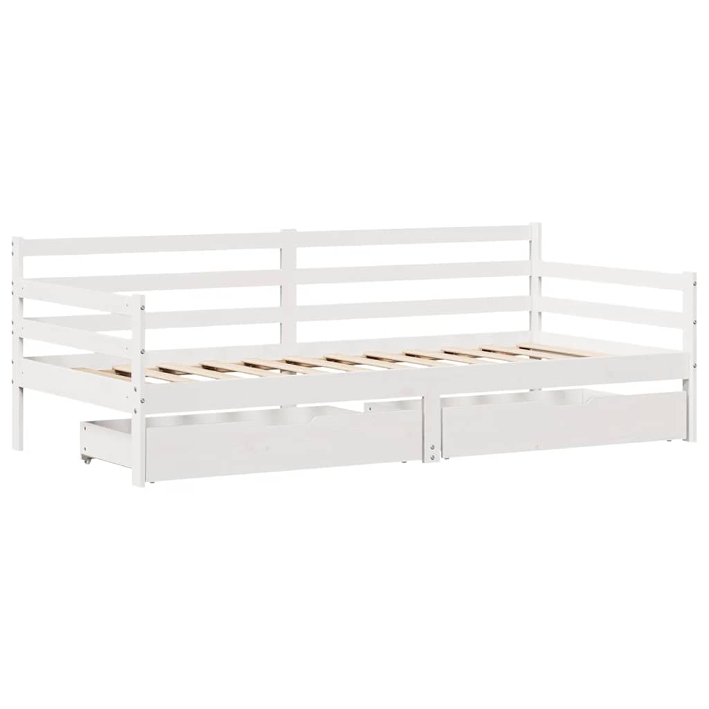 tömör fenyőfa kanapéágy fiókkal 90 x 200 cm