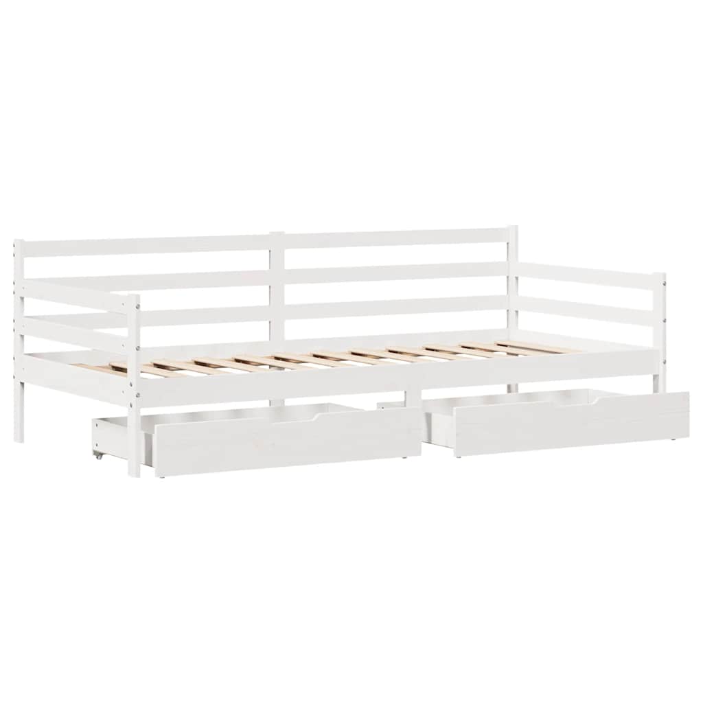 tömör fenyőfa kanapéágy fiókkal 90 x 200 cm