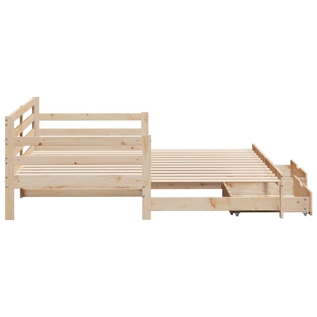 kihúzható heverő fiókokkal matrac nélkül 90 x 200 cm