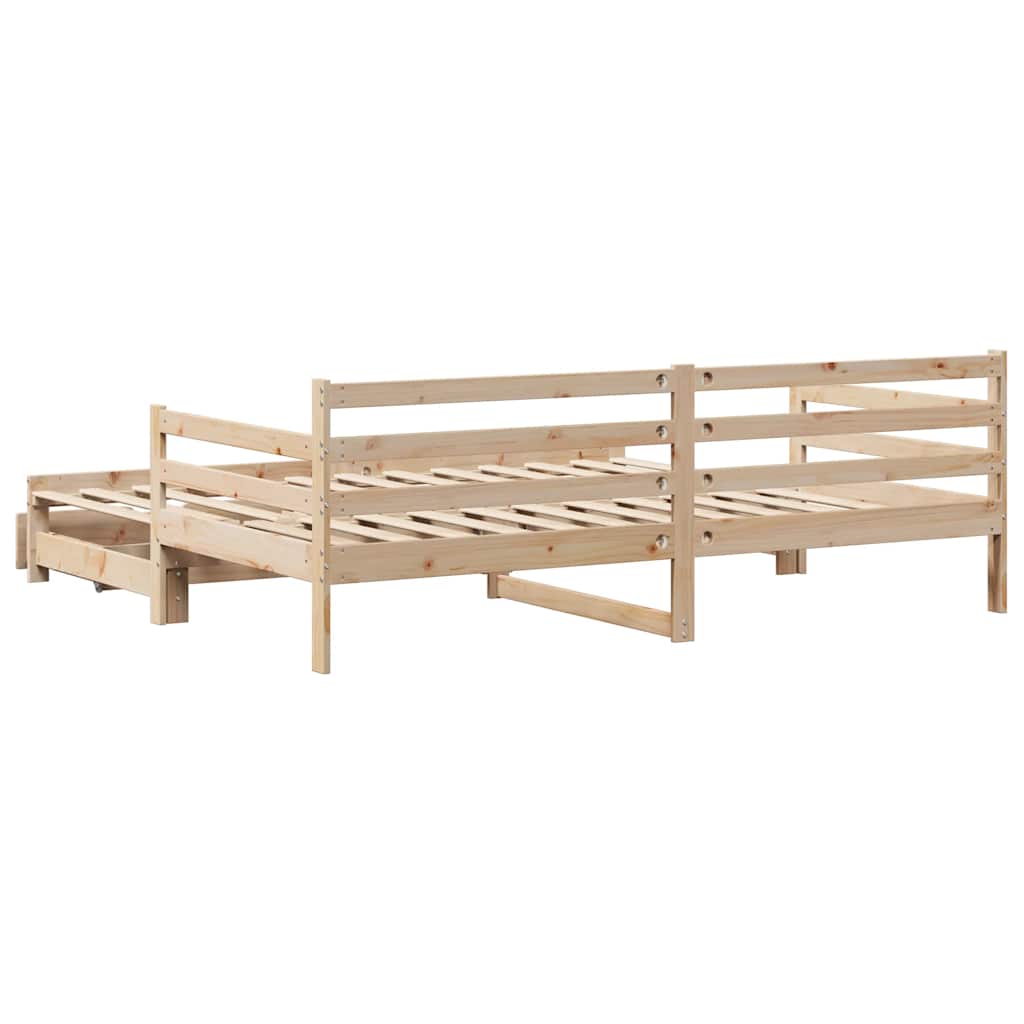 kihúzható heverő fiókokkal matrac nélkül 90 x 200 cm