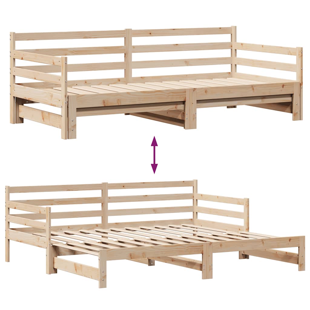 kihúzható heverő fiókokkal matrac nélkül 90 x 200 cm