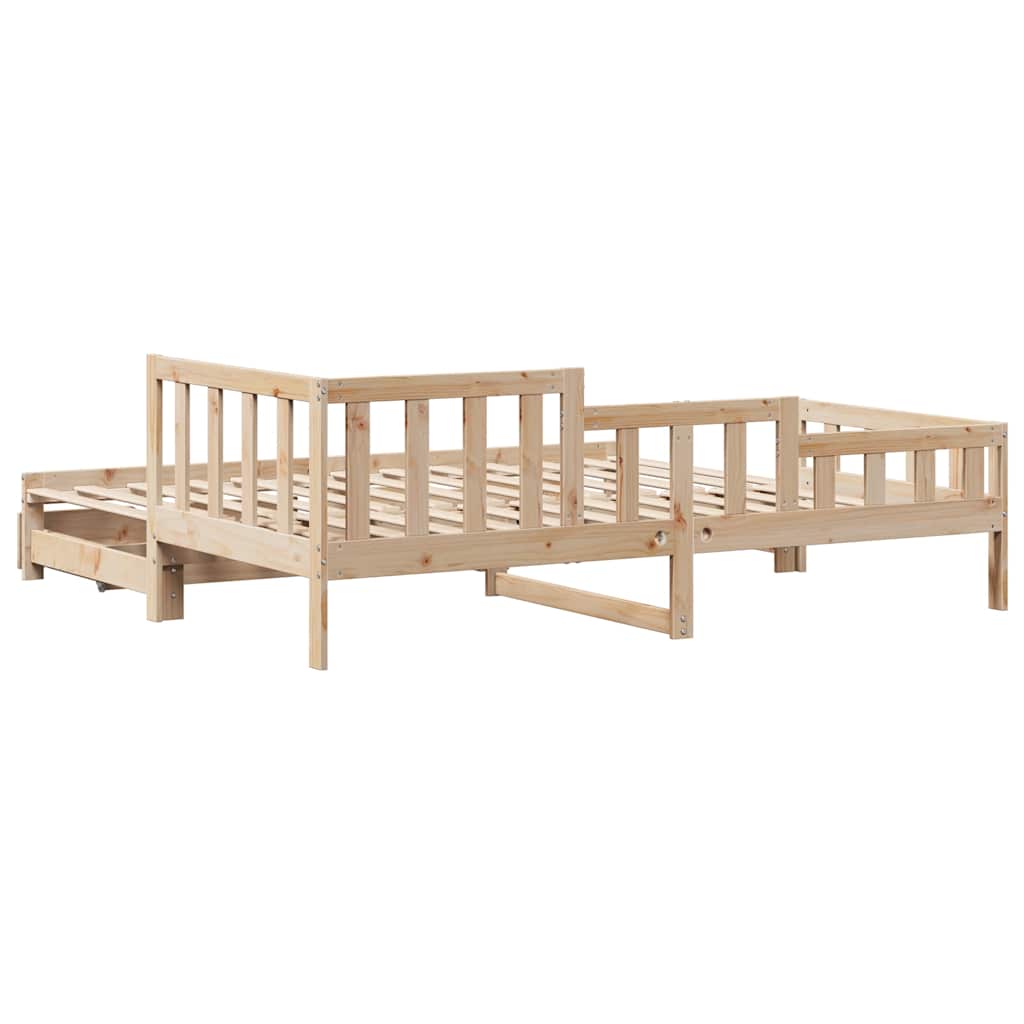 kihúzható heverő fiókokkal matrac nélkül 90 x 190 cm