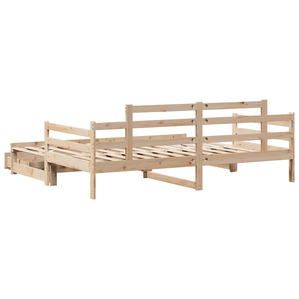 kihúzható heverő fiókokkal matrac nélkül 80 x 200 cm