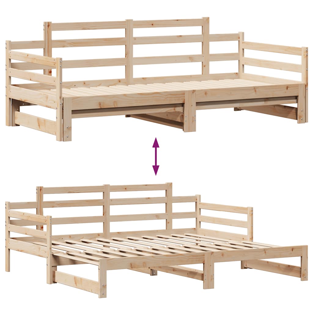 kihúzható heverő fiókokkal matrac nélkül 80 x 200 cm