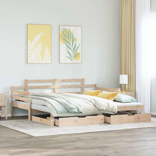 kihúzható heverő fiókokkal matrac nélkül 80 x 200 cm