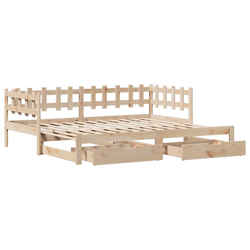 kihúzható heverő fiókokkal matrac nélkül 80 x 200 cm