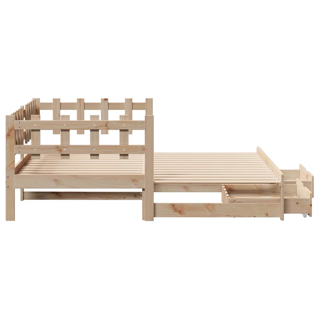 kihúzható heverő fiókokkal matrac nélkül 80 x 200 cm