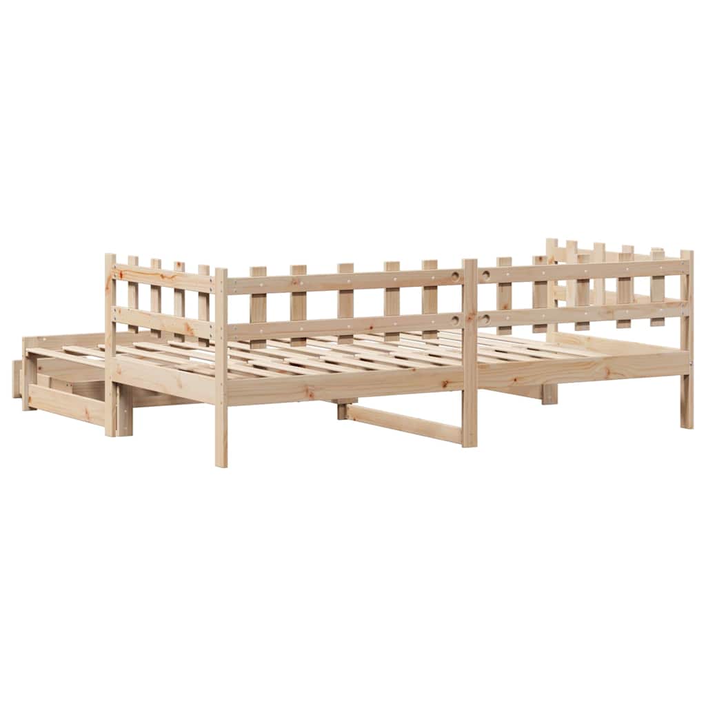 kihúzható heverő fiókokkal matrac nélkül 90 x 200 cm