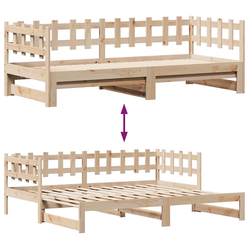 kihúzható heverő fiókokkal matrac nélkül 90 x 200 cm