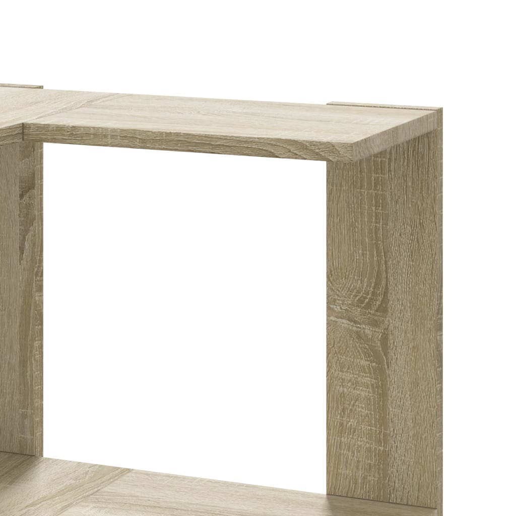 3 szintes sonoma tölgy szerelt fa sarok könyvespolc 50x50x102cm