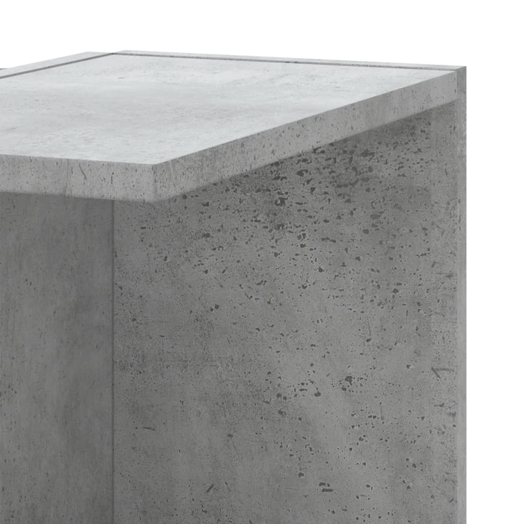betonszürke szerelt fa fali sarokpolc 36,5 x 36,5 x 140 cm