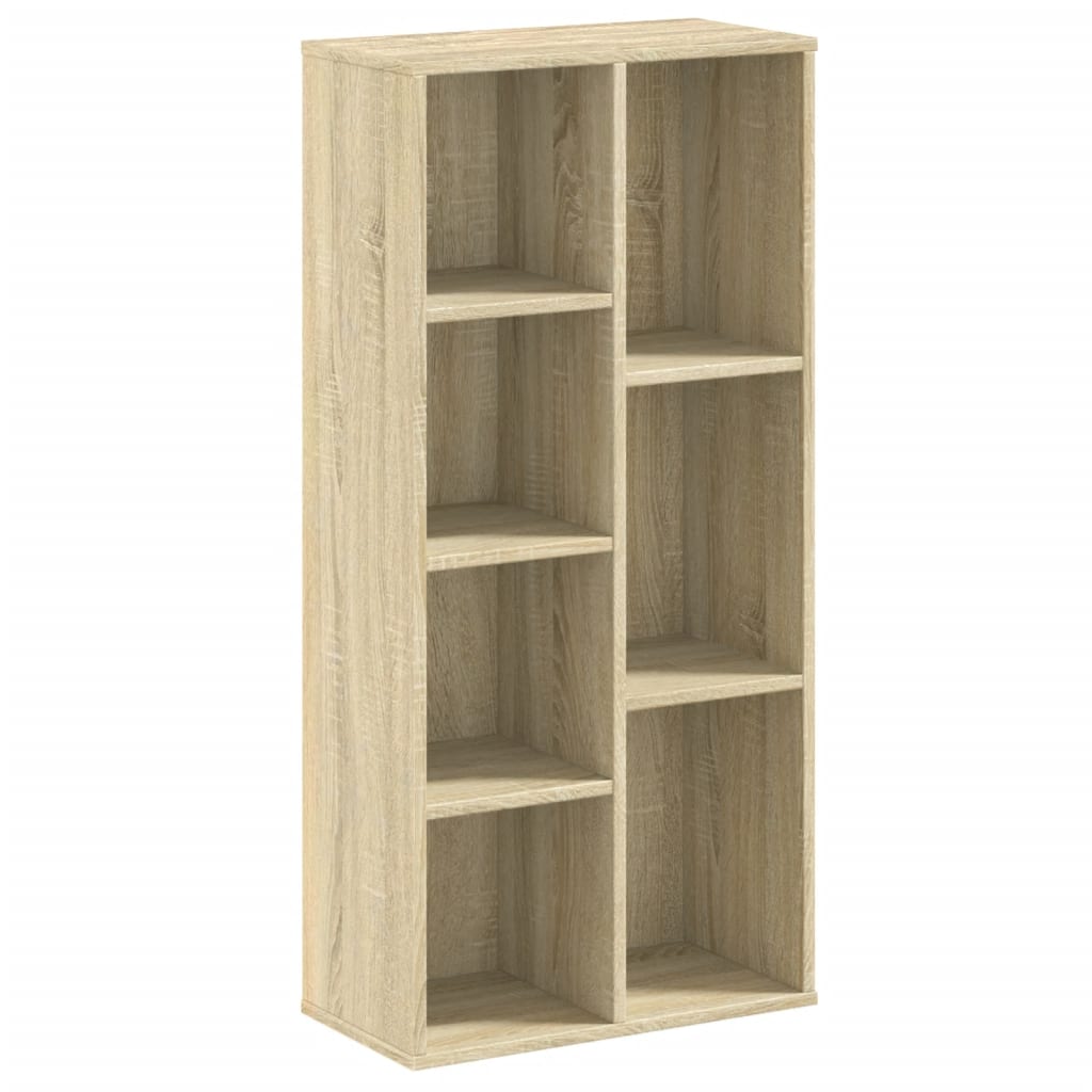 sonoma tölgy színű szerelt fa könyvszekrény 50x25x105 cm