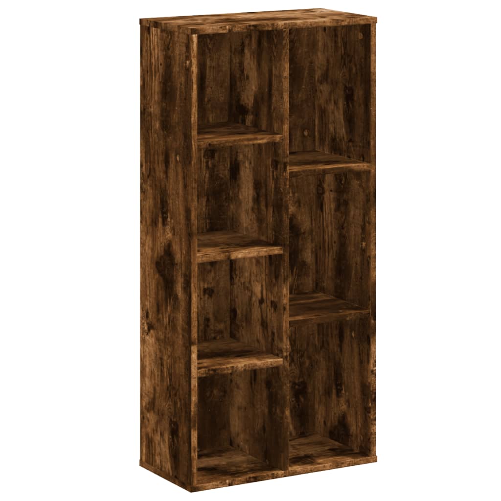 füstös tölgy színű szerelt fa könyvszekrény 50x25x105 cm