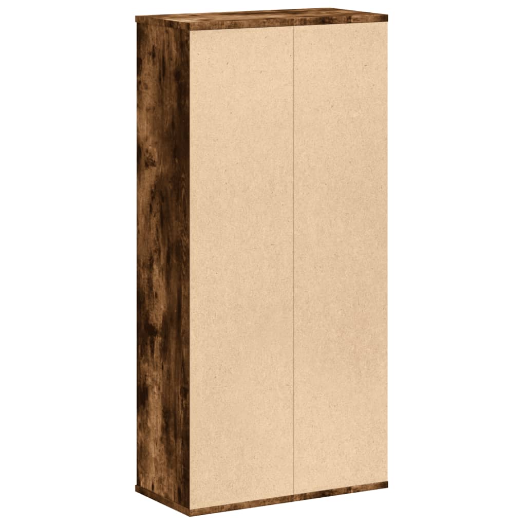 füstös tölgy színű szerelt fa könyvszekrény 50x25x105 cm