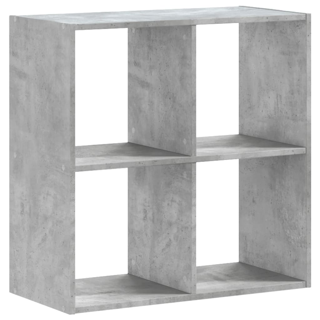betonszürke szerelt fa könyvespolc 68,5 x 32 x 68,5 cm