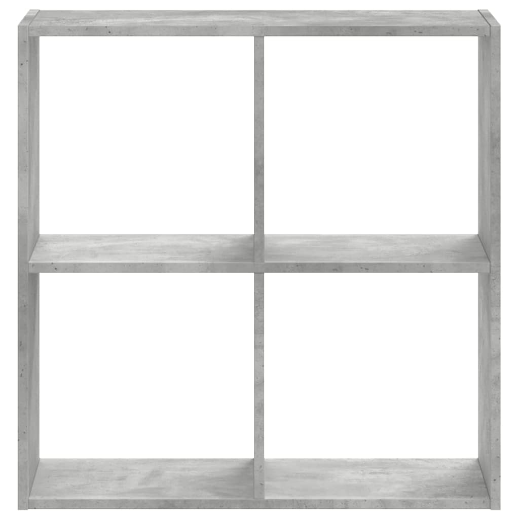 betonszürke szerelt fa könyvespolc 68,5 x 32 x 68,5 cm