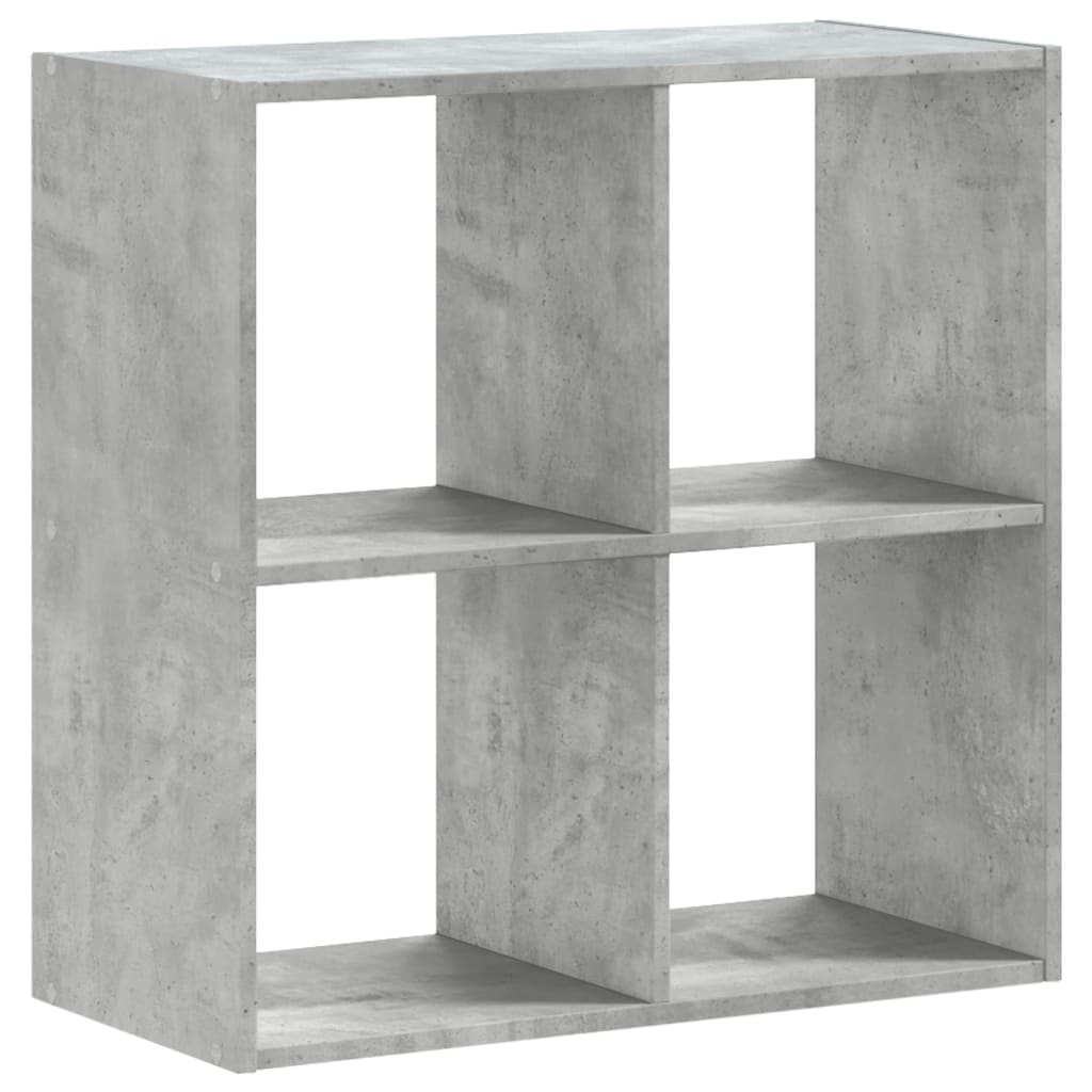 betonszürke szerelt fa könyvespolc 68,5 x 32 x 68,5 cm