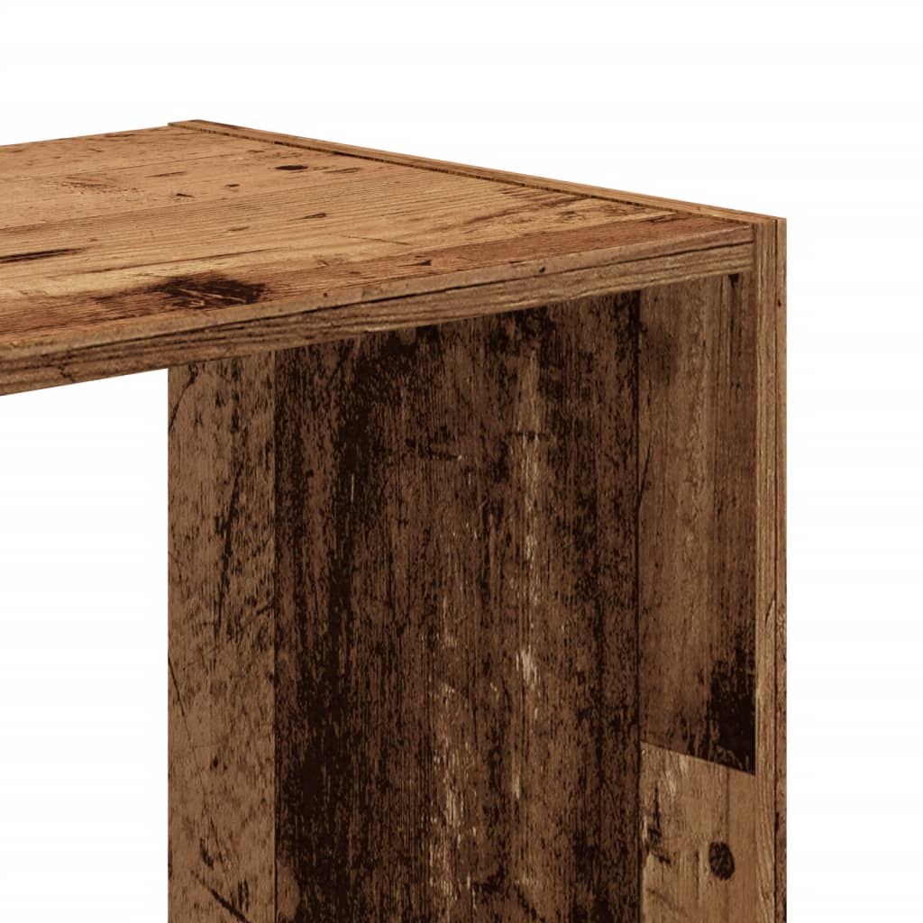 antik fa színű szerelt fa könyvespolc 68,5 x 32 x 68,5 cm