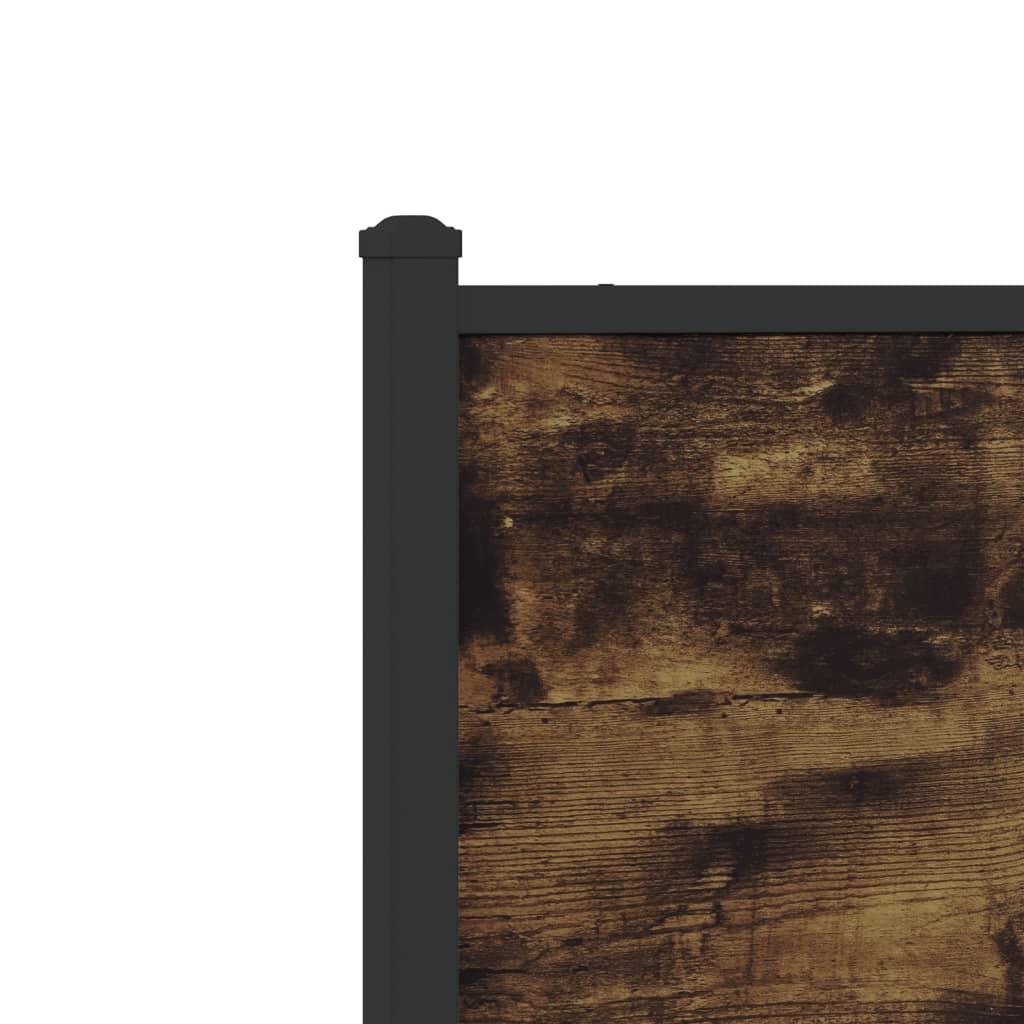 füstös tölgy színű fém ágykeret matrac nélkül 90 x 200 cm