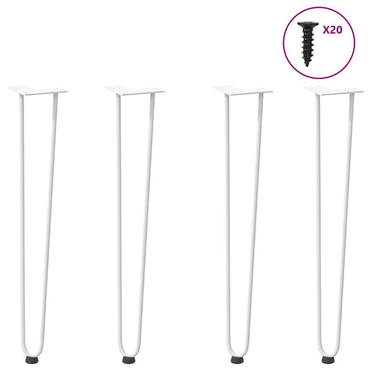 4 db-os hajtűlábak konzolasztalhoz, 72 cm, tömör acél, fehér