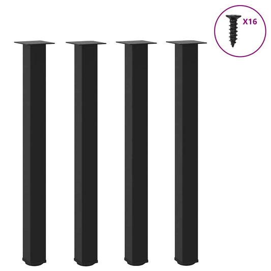 4 db fekete acél bárasztalláb 100-102 cm