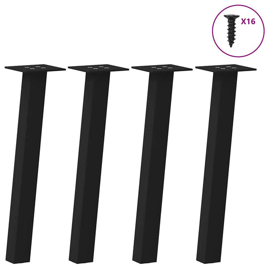 4 db fekete acél dohányzóasztal láb 42 cm