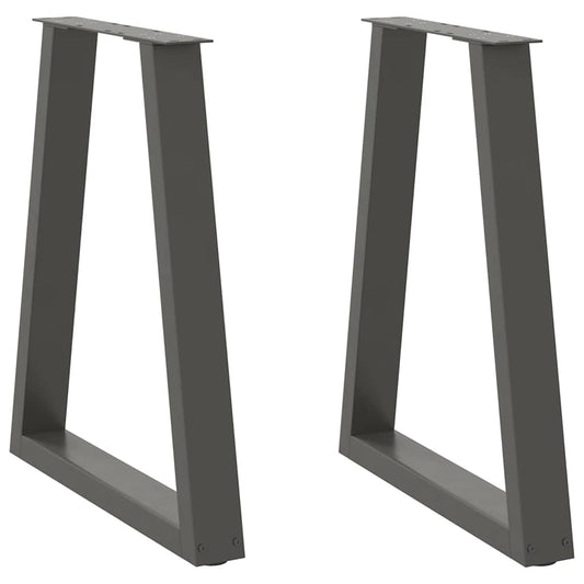 2 db antracitszürke, V-alakú acél étkezőasztalláb 50x(72-73,3) cm