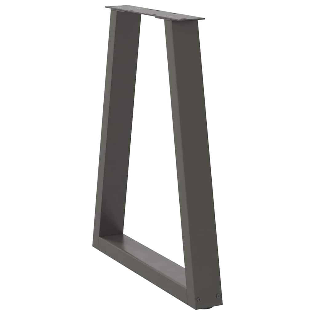 2 db antracitszürke, V-alakú acél étkezőasztalláb 50x(72-73,3) cm