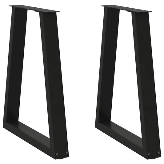 2 db fekete, V-alakú acél étkezőasztal láb 60 x (72-73,3) cm