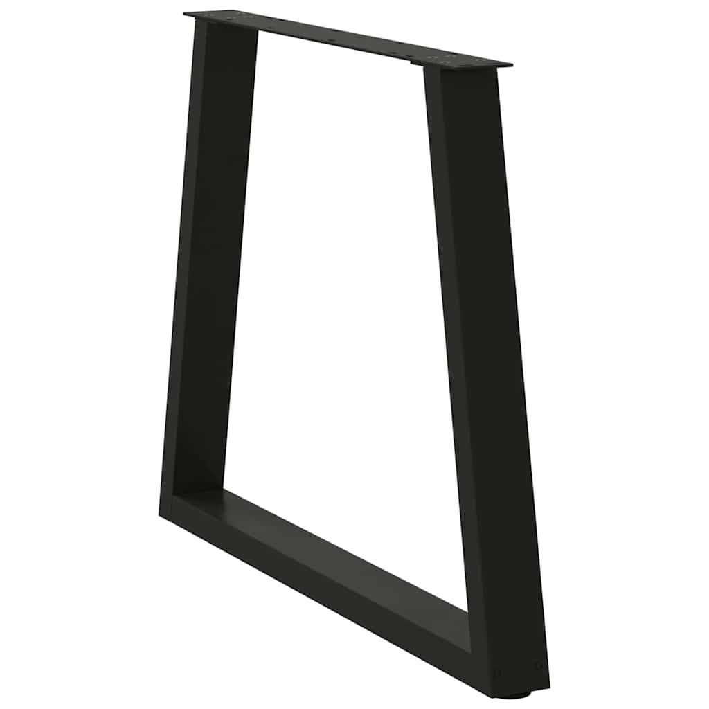 2 db fekete, V-alakú acél étkezőasztal láb 70 x (72-73,3) cm