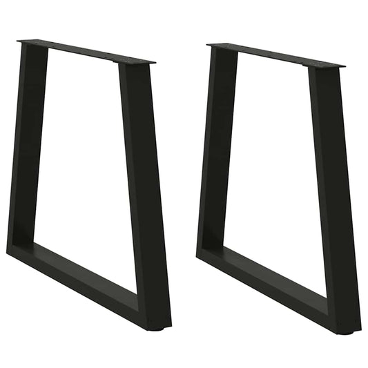 2 db fekete, V-alakú acél étkezőasztal láb 80 x (72-73,3) cm