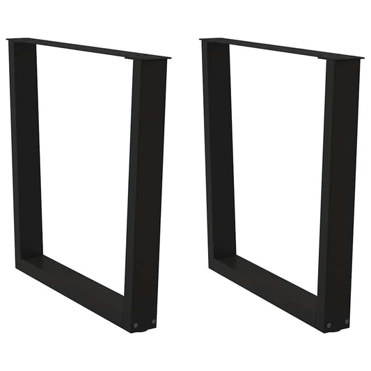 2 db fekete, V-alakú acél étkezőasztal láb 80 x (72-73,3) cm