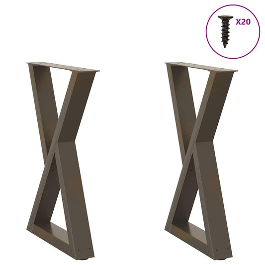 2 db natúr acél étkezőasztal láb 50 x (72-73,3) cm acél