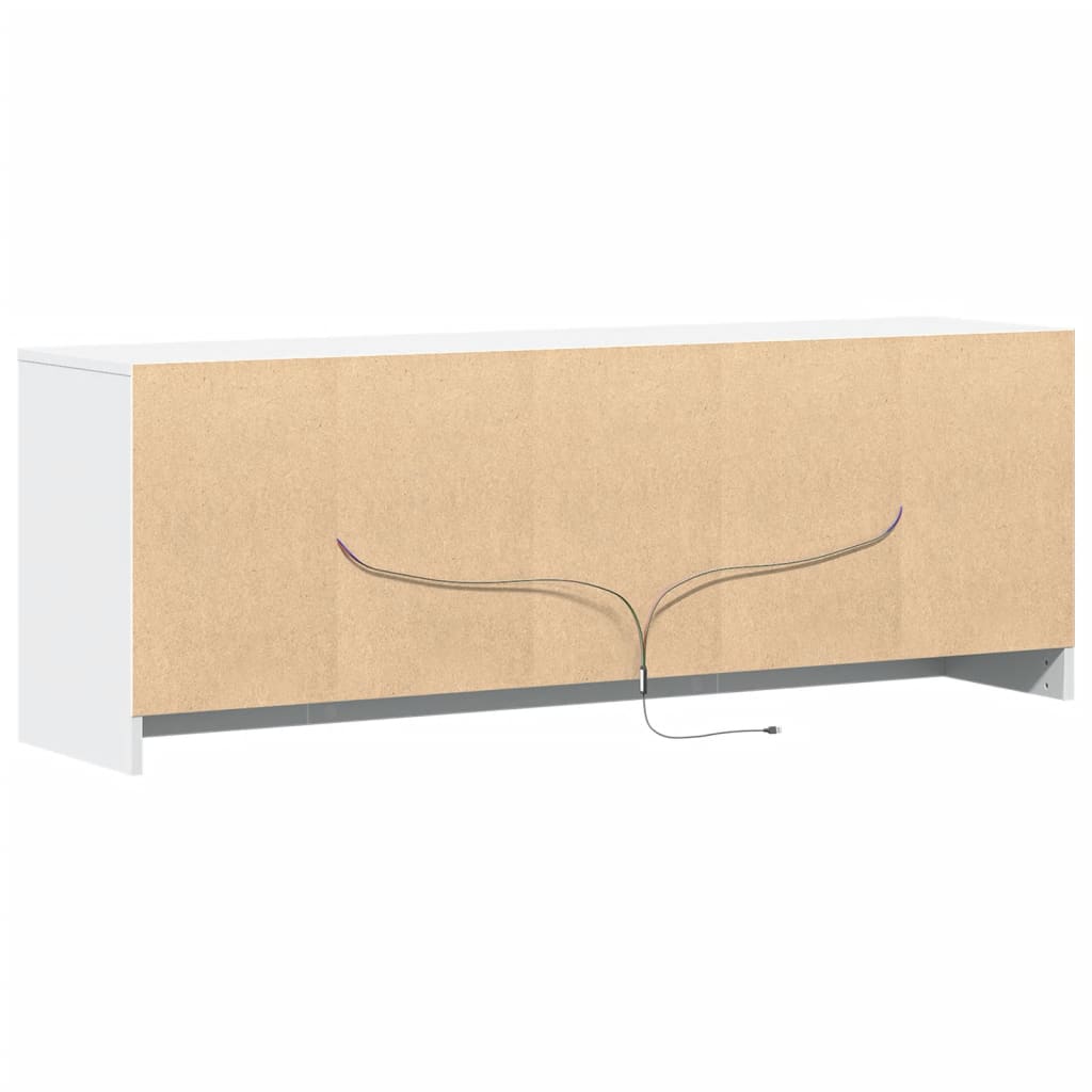 fehér szerelt fa TV-szekrény LED-ekkel 139,5 x 34 x 50 cm
