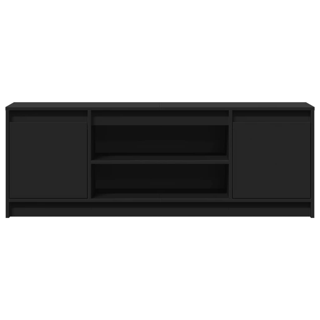 fekete szerelt fa TV-szekrény LED-ekkel 139,5 x 34 x 50 cm